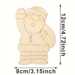 10pcs Santa Claus DIY Wood Chips Christmas Decoration