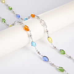 Copper Rotating Glass Beads Glasses Chain Travel Accessory