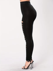 High Waist Ripped Skinny Leggings Casual Stretchy Legging