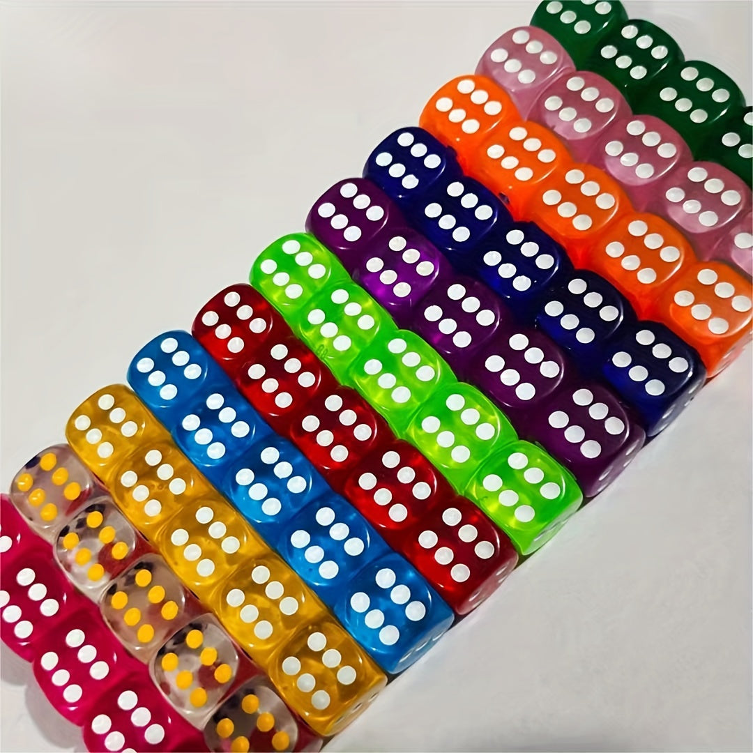 50pcs Colorful Transparent Game Dice Set for Parties 14 16 18mm