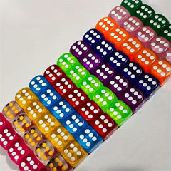 50pcs Colorful Transparent Game Dice Set for Parties 14 16 18mm