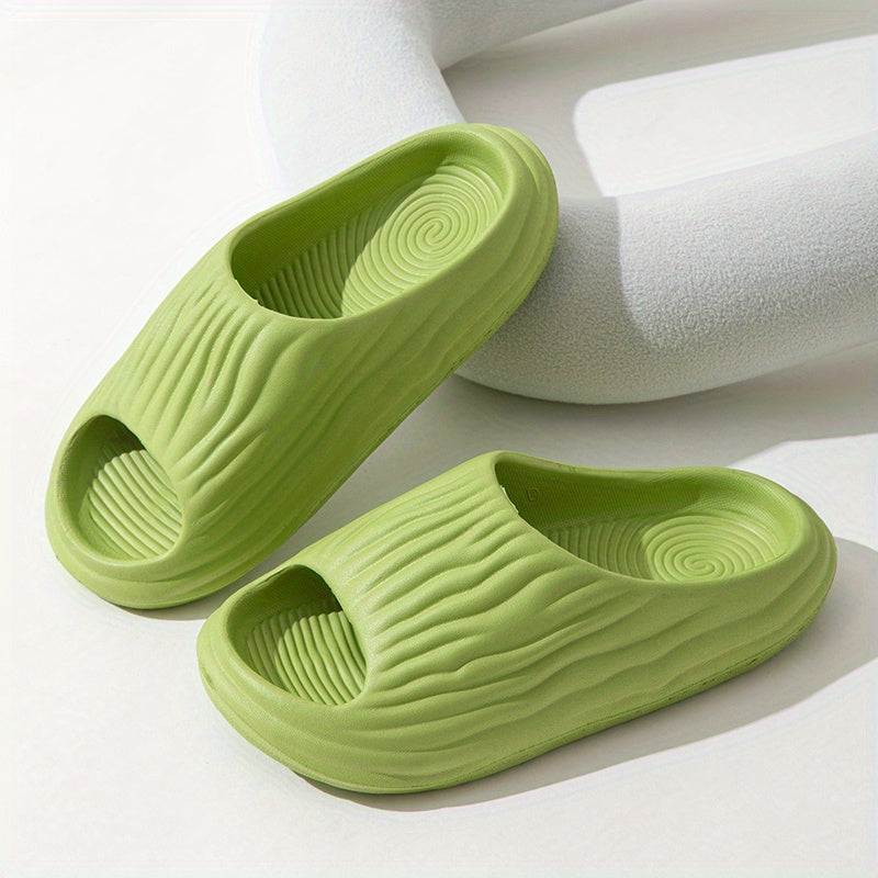 Women's Comfy Pillow Slides Solid PVC Bathroom Shoes