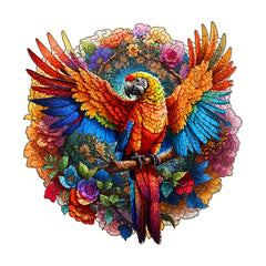 Parrot Wooden Jigsaw Puzzle Irregular Animal Shape Toy