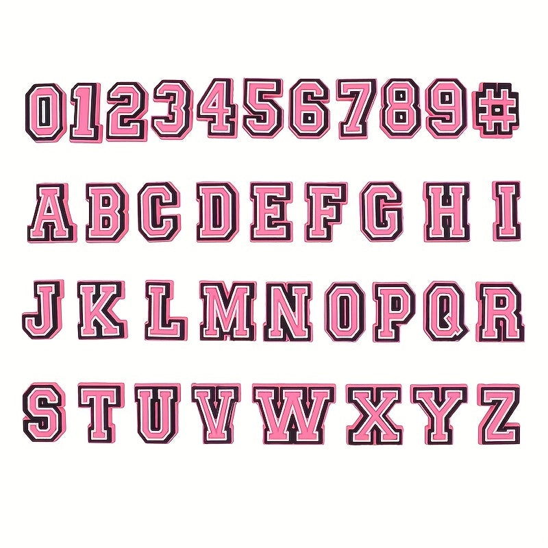 37pcs Pink Letter Shoe Charms For Sandals Christmas Birthday Gift Party Favors