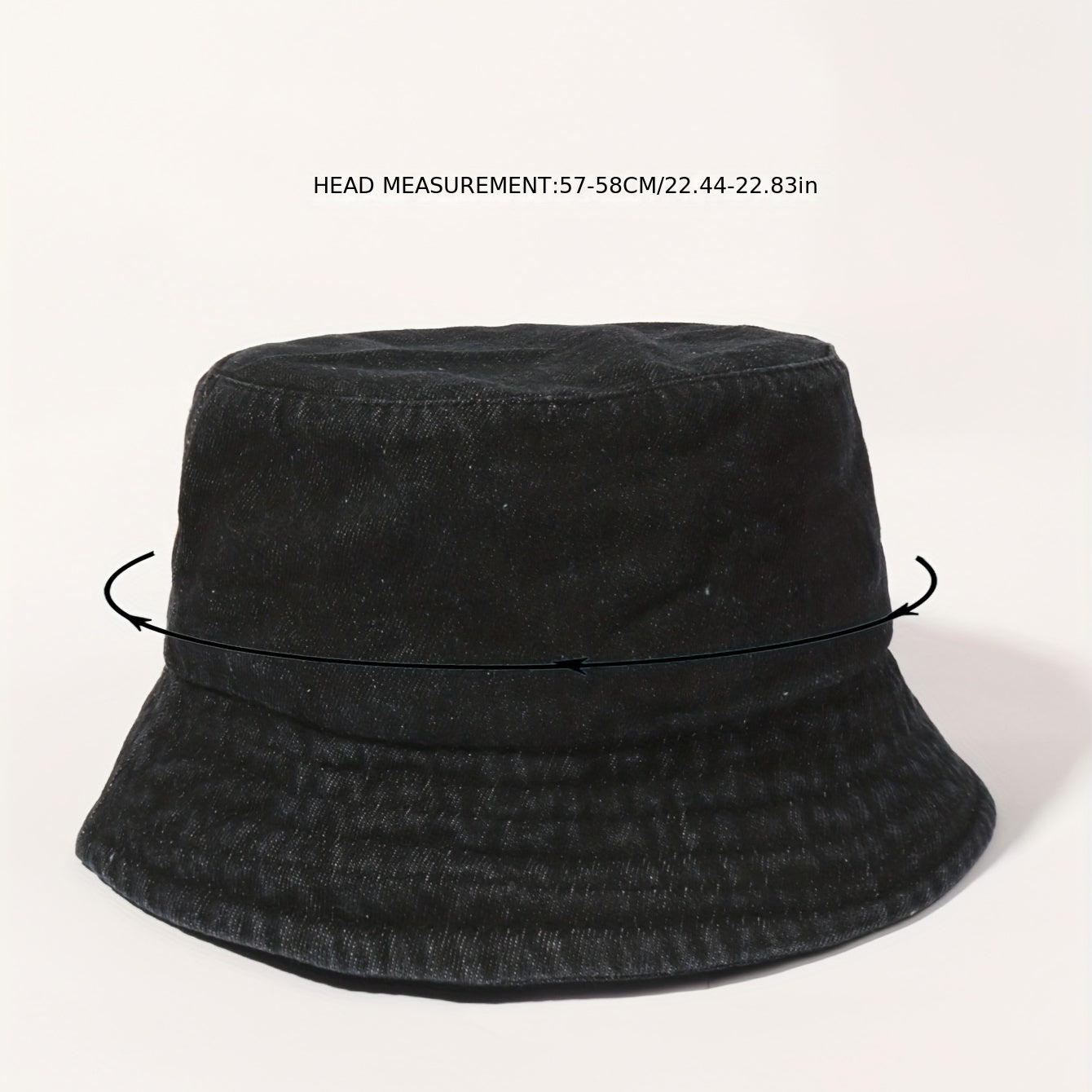 Denim Washed Bucket Hat Lightweight Solid Basin Hat Casual Sunshade