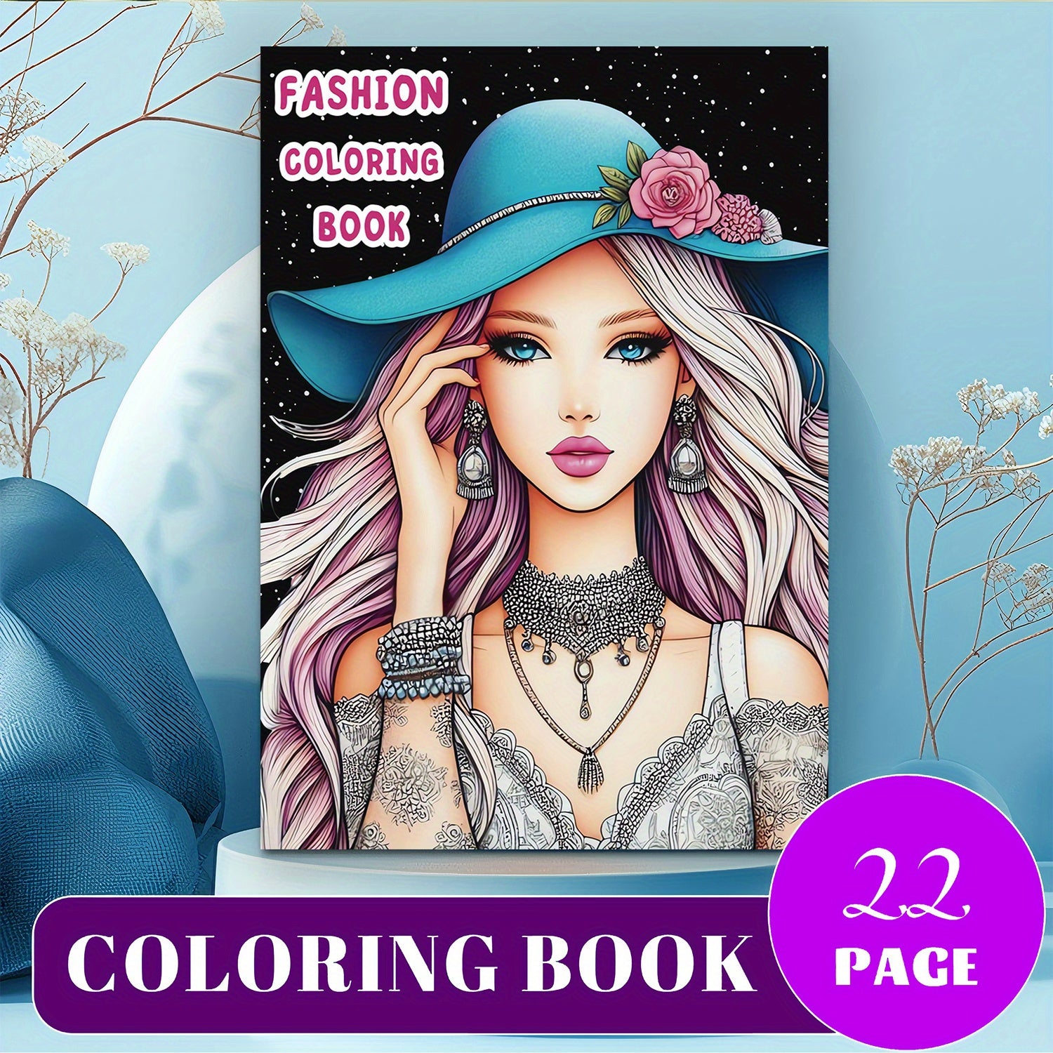 Girl Coloring Book for Creative Imagination and Anxiety Relief