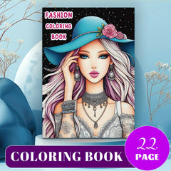 Girl Coloring Book for Creative Imagination and Anxiety Relief