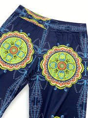 Boho Pants Women's Plus Floral Print Loose Trousers