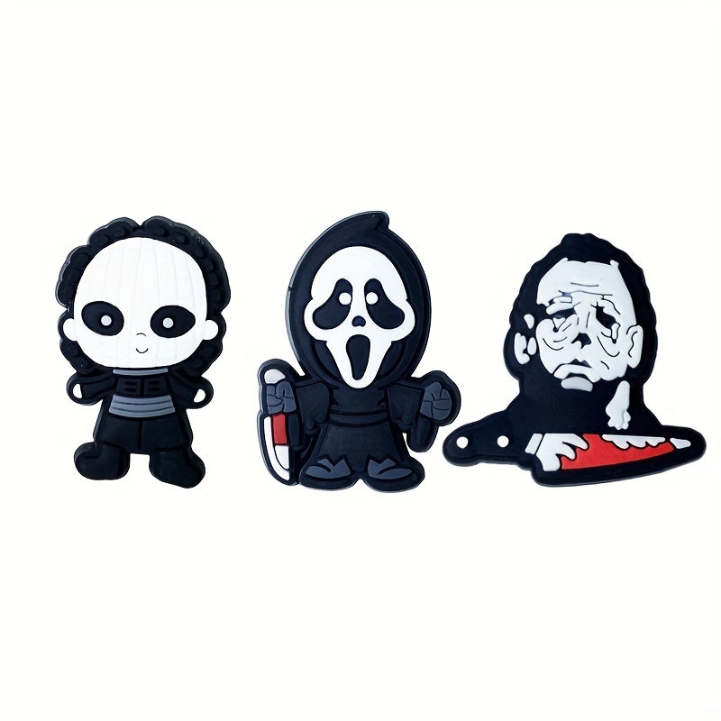 16pcs Halloween Skull Shoe Charms Horror Movie Collection For Clogs Sandals