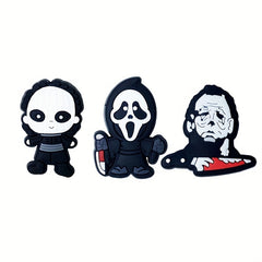 16pcs Halloween Skull Shoe Charms Horror Movie Collection For Clogs Sandals