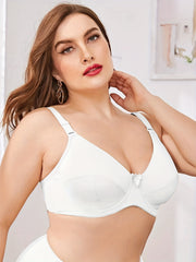 Bow Front Solid Bra Women's Full Coverage Bralette