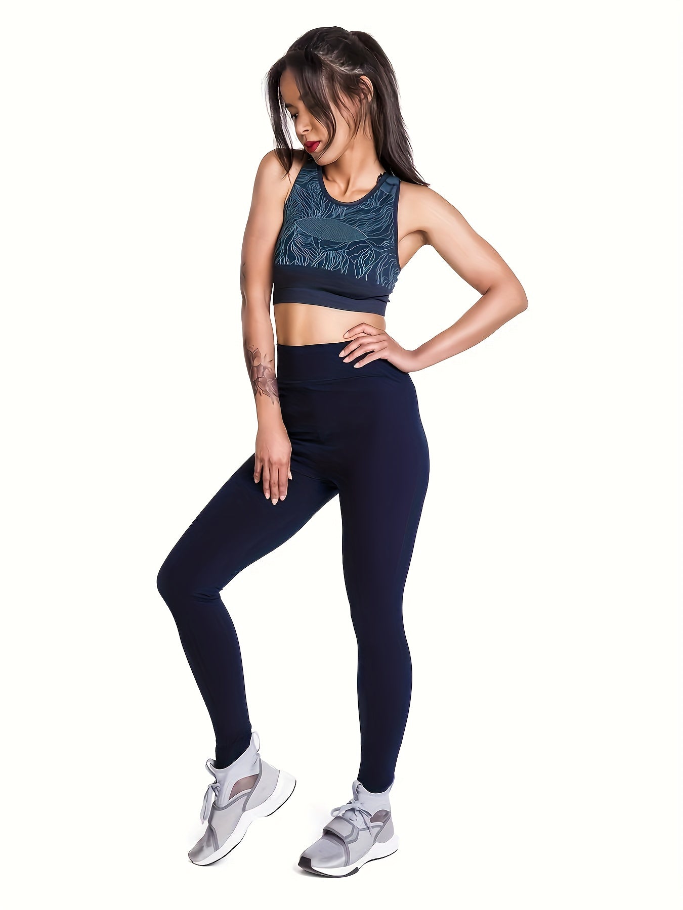 High Waist Butt Lifting Yoga Pants Skinny Tummy Control Sports Long P