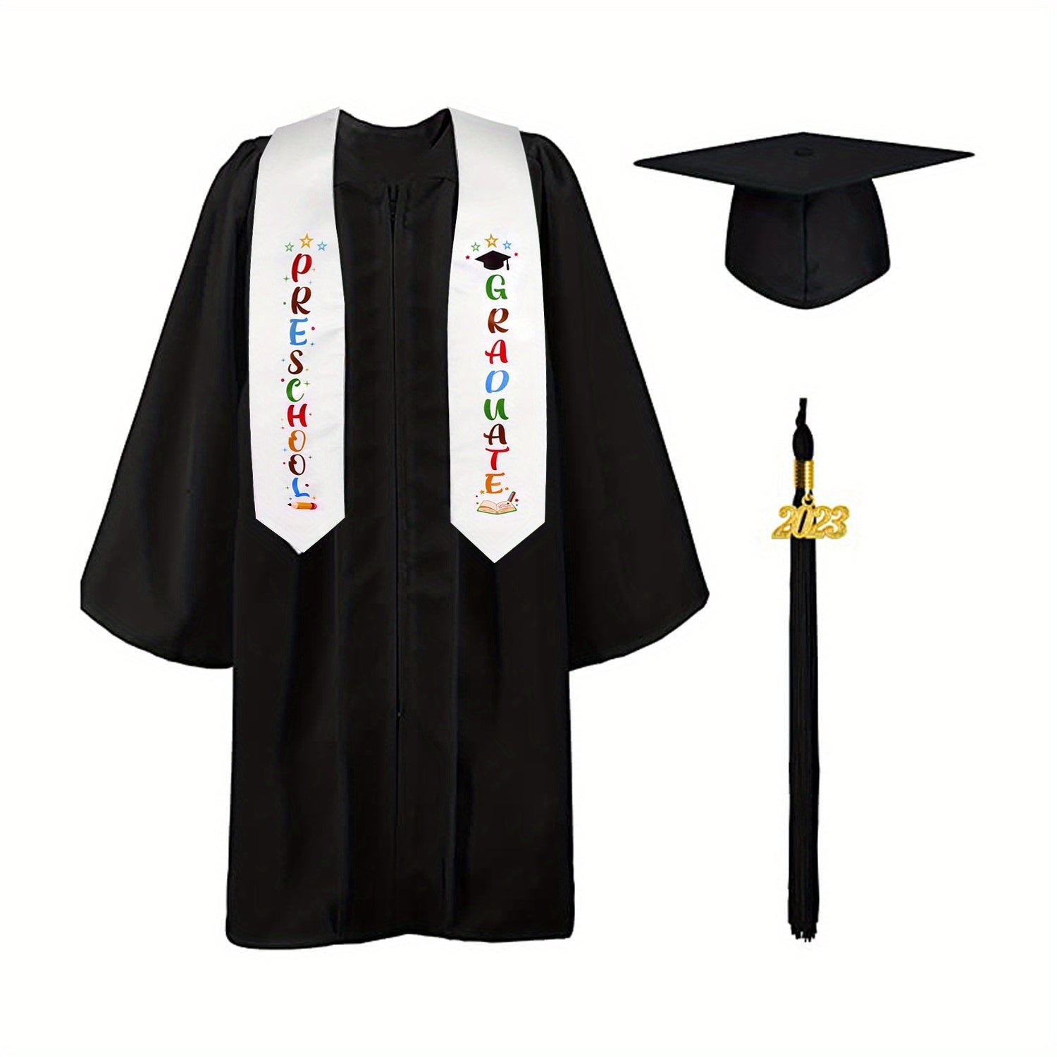 Preschool Graduation Cap & Gown Set with Tassel