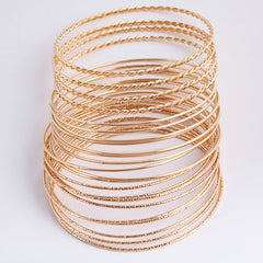 24pcs Exaggerated Spiral & Flower Pattern Bangle Set