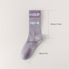 Breathable Yoga Socks With Silicone Dots Non-slip Indoor Gym Fitness