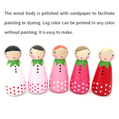 20 Pcs Unfinished Wooden Peg Dolls Natural Wood Figures