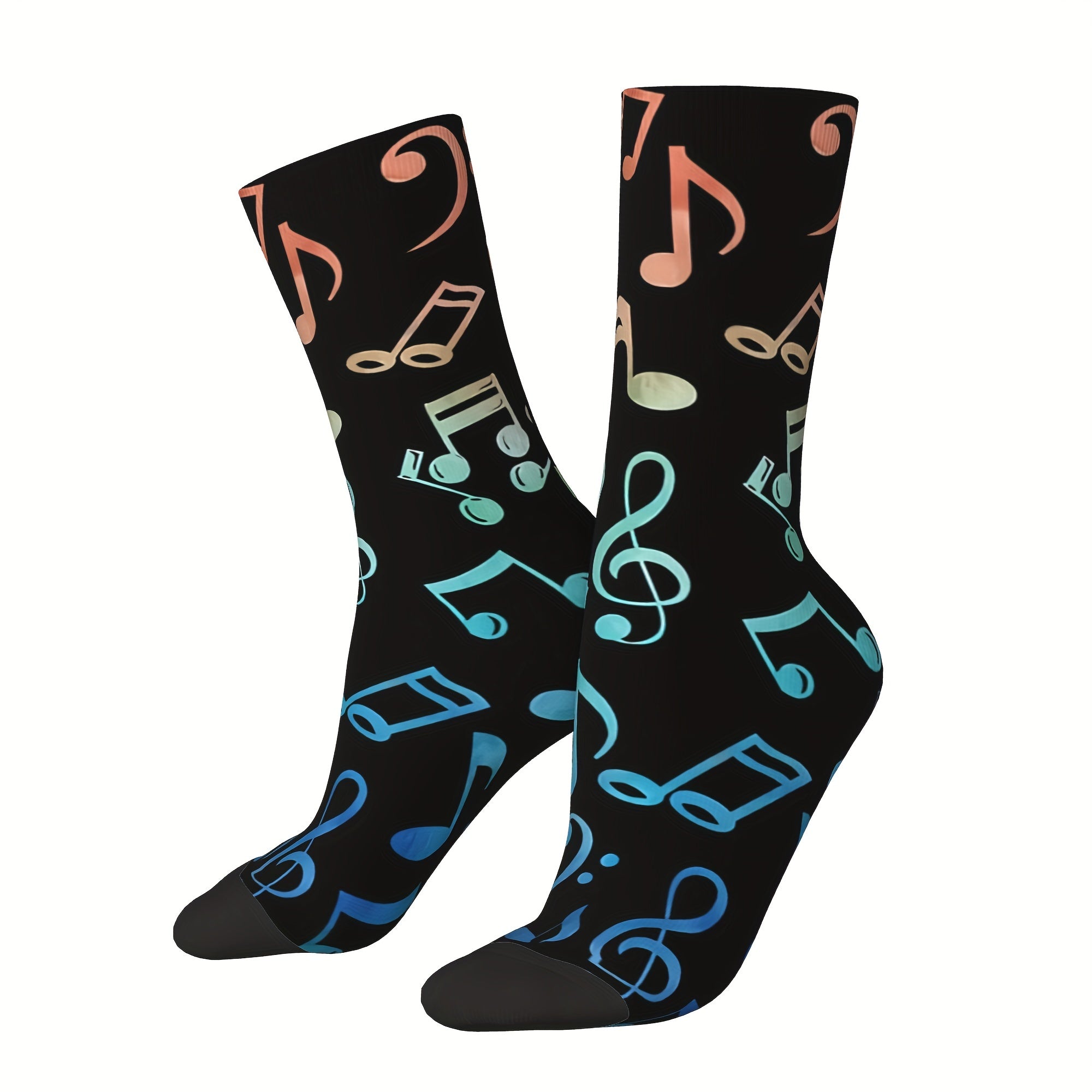 Music Notes Vintage Socks Street Novelty Crew Socks Hip Hop Socks