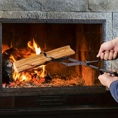 1pc Folding Fireproof Tongs for Fireplace Indoor/Outdoor Tools