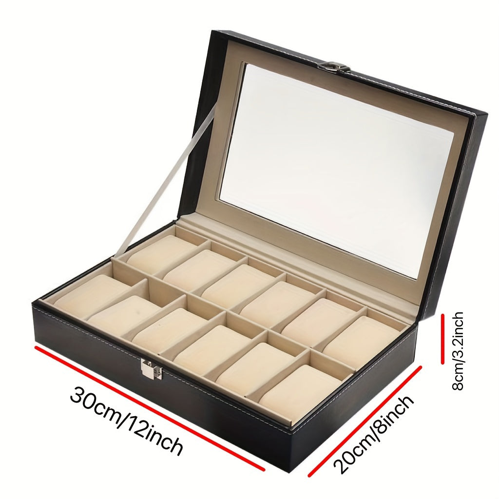 Men's PU Leather 6 Watch Storage Box