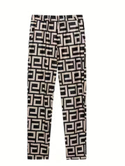 Women's Plus Geometric Print Top & Pants Set
