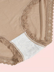 3 Pack Plus Size Lace Trim Seamless Briefs Set