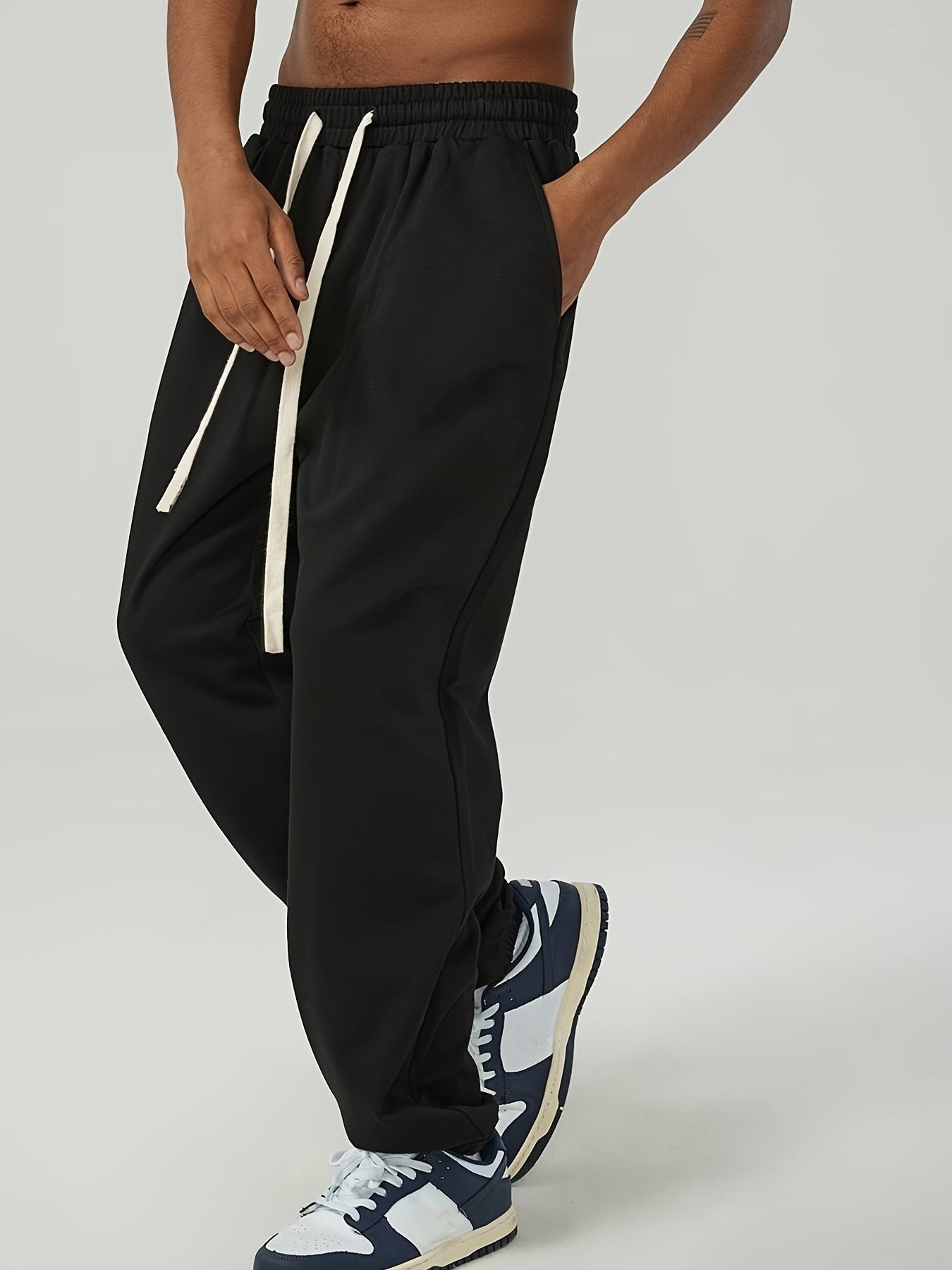 Casual Solid Drawstring Joggers Men's Pants Spring Fall