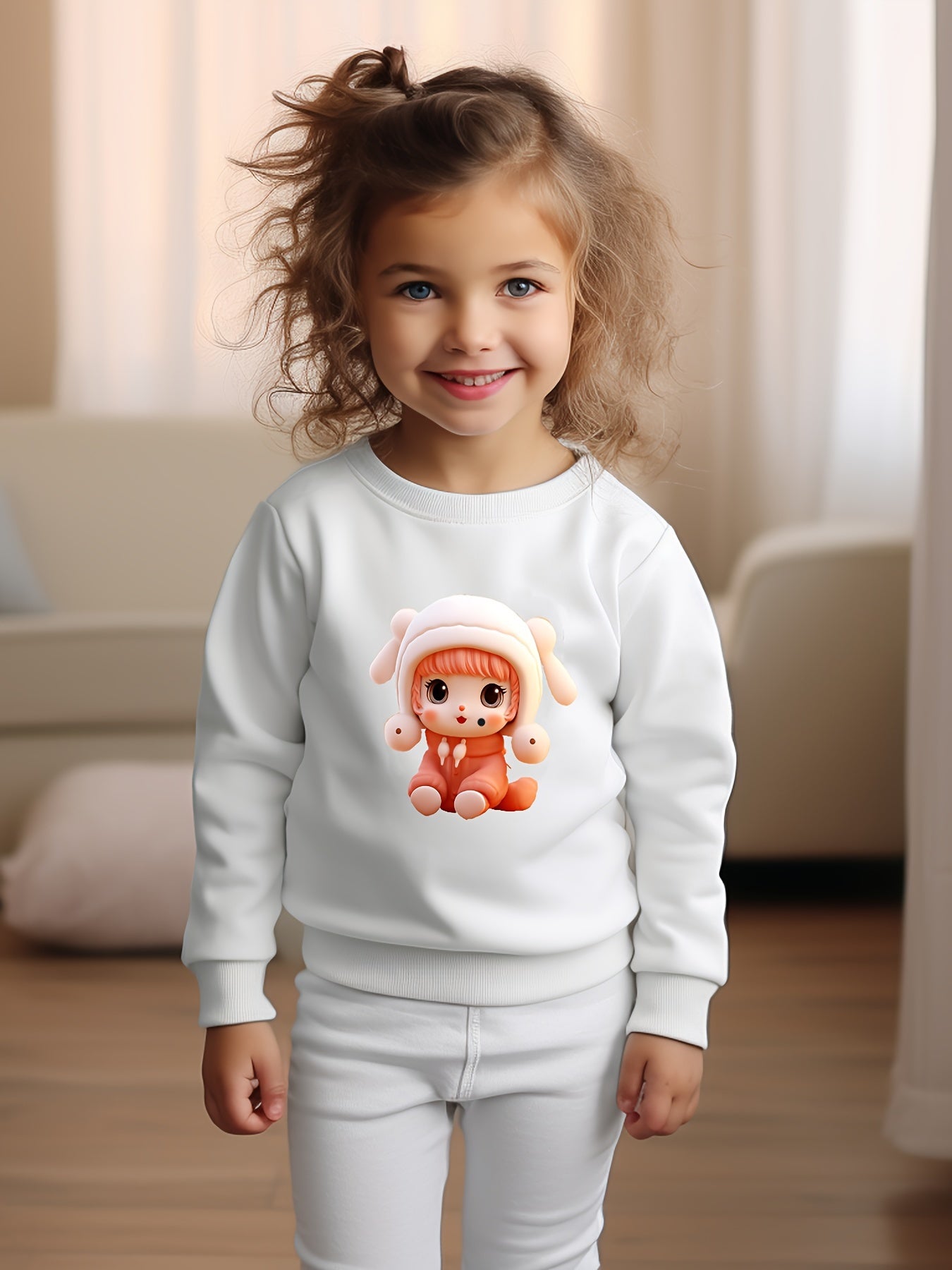 OERYUI Cartoon Girl Graphic Sweatshirt Kids Pullover Christmas Gift