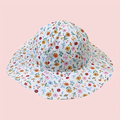 Baby Girls Sun Hat Adjustable Wide Brim Beach Hat Sun Protection
