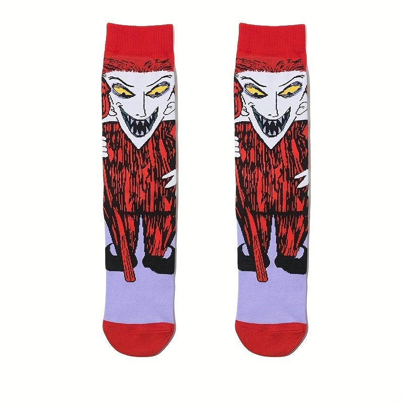 10 Pairs Cartoon Pattern Socks Women's Mid Tube Stockings Funny Novelty Hosiery