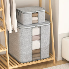 1pc Clothes Storage Bag With Handles & Window Non Woven Fabric Clothes Bag