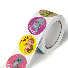 500pcs Cartoon Animal Reward Sticker Gift Teacher Student Stationery Stickers