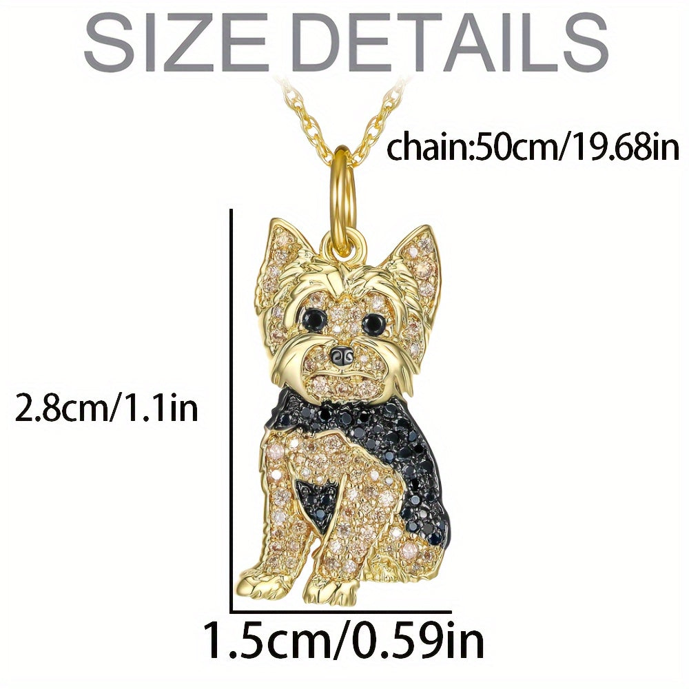 Royal Yorkie Rhinestone Pet Pendant Necklace