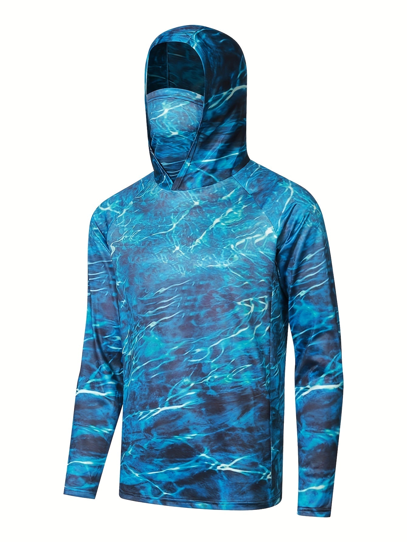 Men's UPF 50 Sun Protection Hoodie Mask Long Sleeve Quick Dry Top