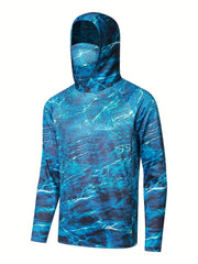 Men's UPF 50 Sun Protection Hoodie Mask Long Sleeve Quick Dry Top