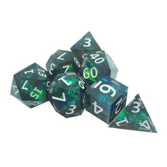 7pcs Resin Dice Tabletop Game Set Sharp Resin Dice