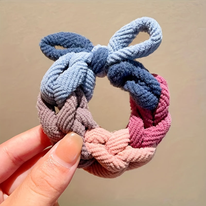 Elastic Braided Bow Hair Band Sweet Headwear