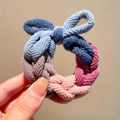 Elastic Braided Bow Hair Band Sweet Headwear