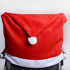 Christmas Dining Chair Slipcover Santa Claus Hat Chair Back Cover