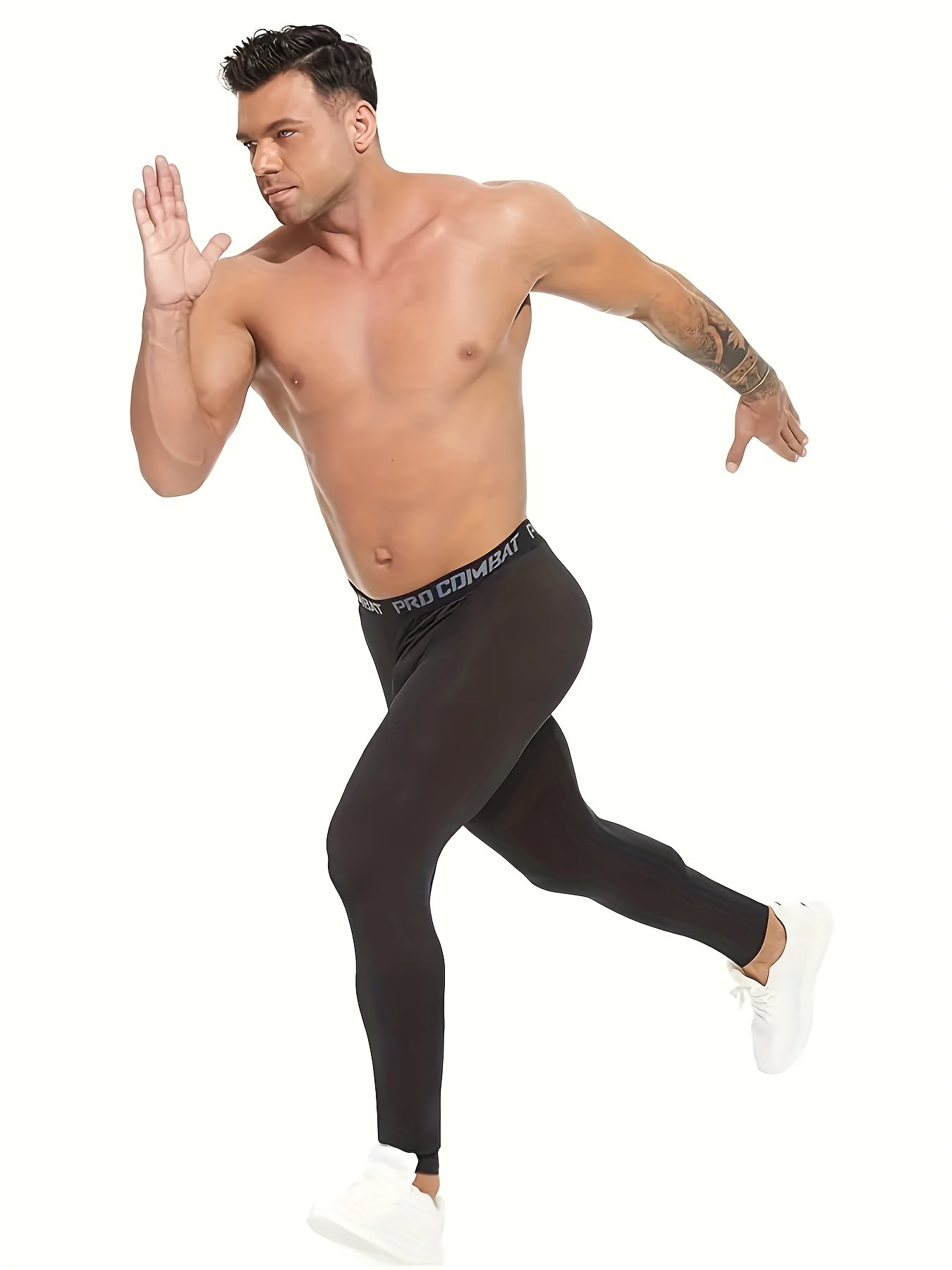 Men's Sports Leggings Active High Stretch Compression Pants
