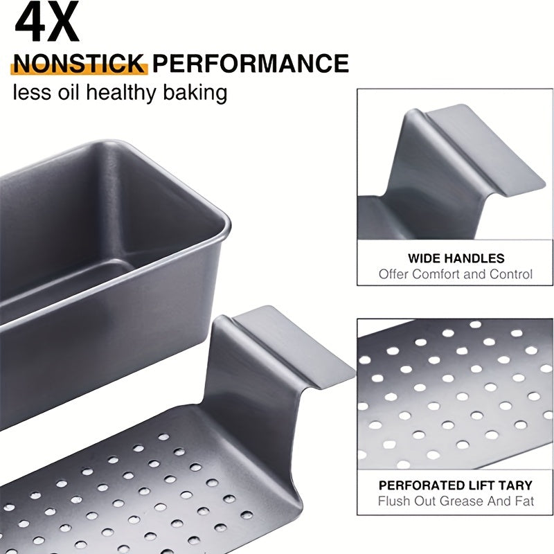 Meat Loaf Pan With Insert 24 99cmx14 2pcs Healthy Coating Meatloaf Pan