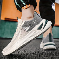 Men's Breathable Lace Up Sneakers Outdoor Walking Shoes