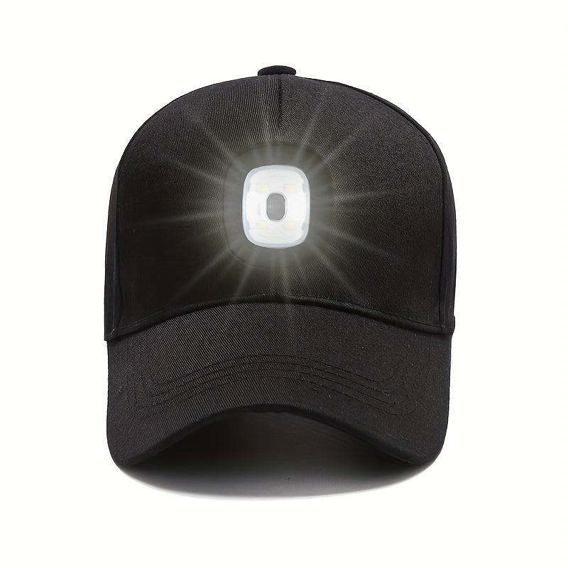 Cotton LED Baseball Cap Rechargeable Headlamp Hat - Night Running