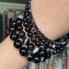 Striped Agate Stone Beads 4-12mm Loose Beads for Bracelet Necklace Making