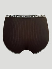 5 Pack Plus Size Panties Set Women's Plus Low Waist Ribbed Letter Tape