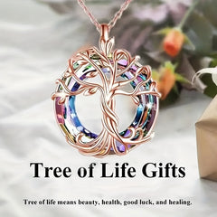 Colorful Tree Of Life Pendant Necklace for Girls