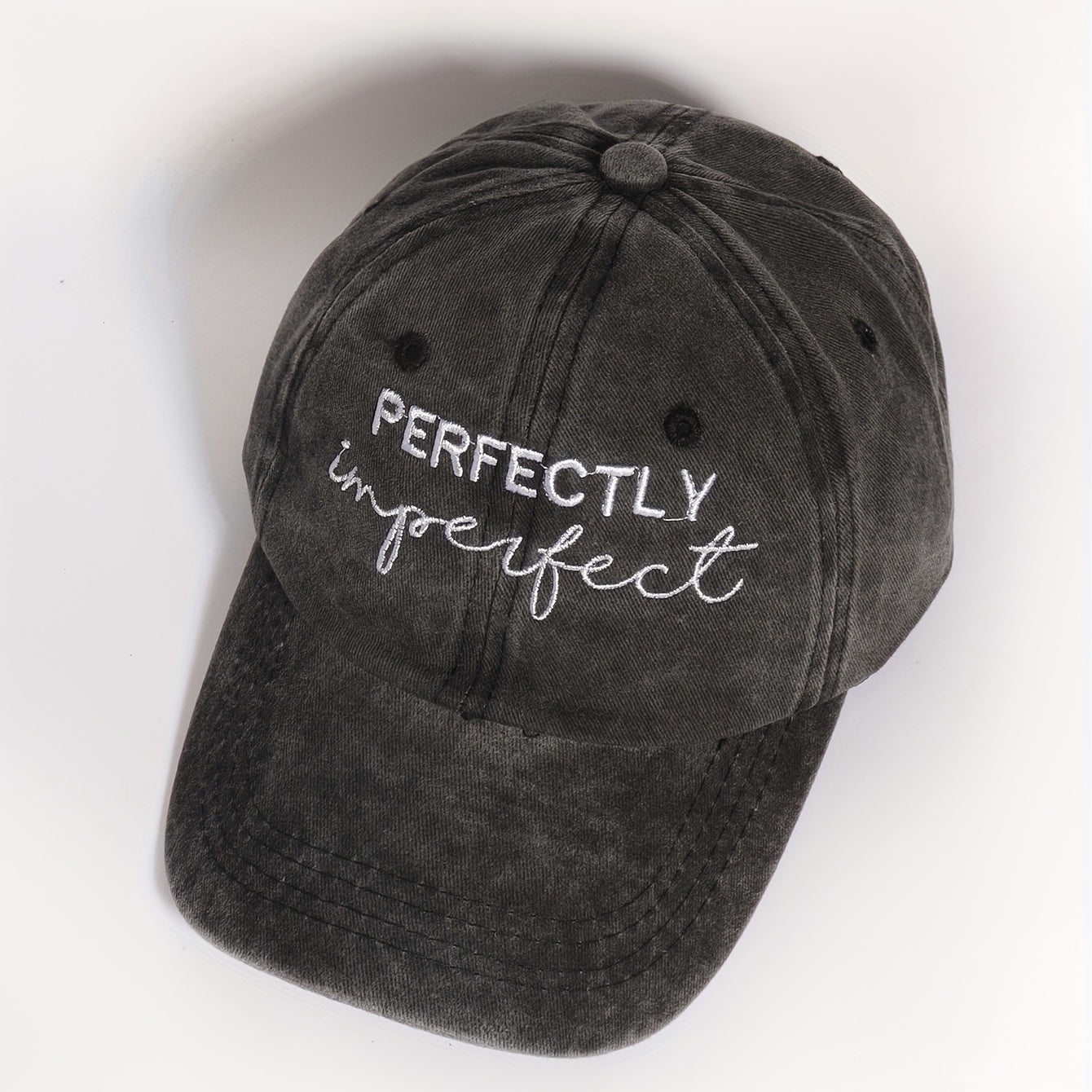 Embroidery Baseball Cap Gray Washed Distressed Dad Hats Adjustable Sun Hats
