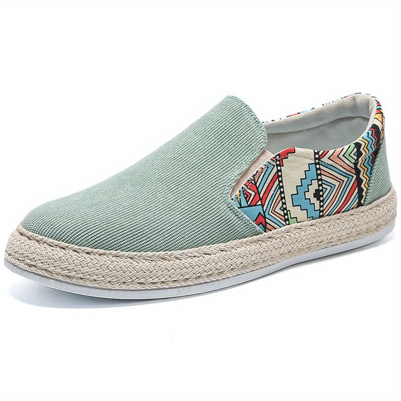 Men's Canvas Slip On Loafer Shoes with Graphic Print