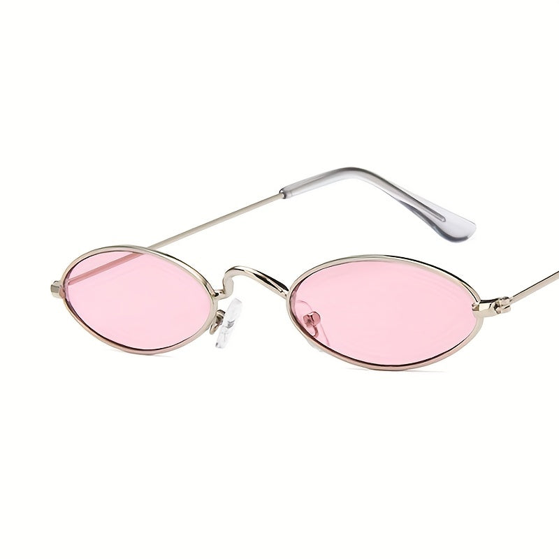 Metal Oval Frame Sunglasses Photochromatic Tinted Lens Glasses