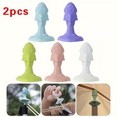 2pcs Camping Tent Poles with Lightning Proof Protection Cap