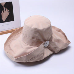 Solid Casual Sun Hat UV Protection Travel Beach Hats Women